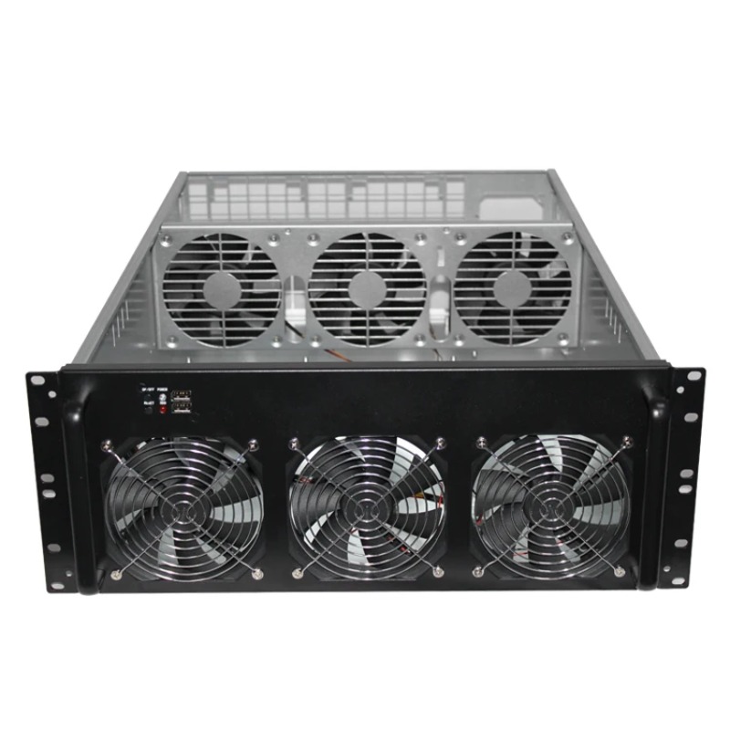 8 Gpu 4U Server Chassis - 4U 6GPUケース、8GPUケース、サーバーラックマウントシャーシ、6ファン搭載、ATX電源対応、8GPUケース