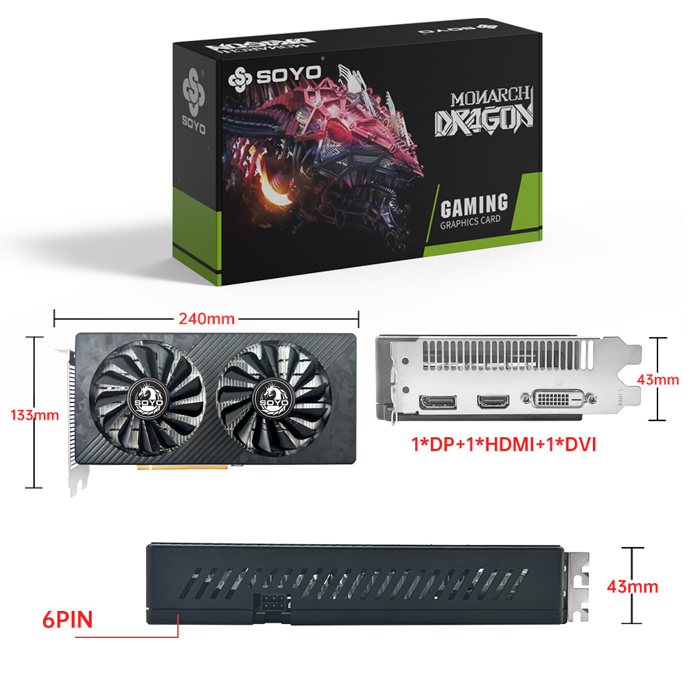 SOYO AMD RX 590 8GB ビデオゲーム用グラフ - Rtx 3070 8Gb Graphics Card のレビューと価格