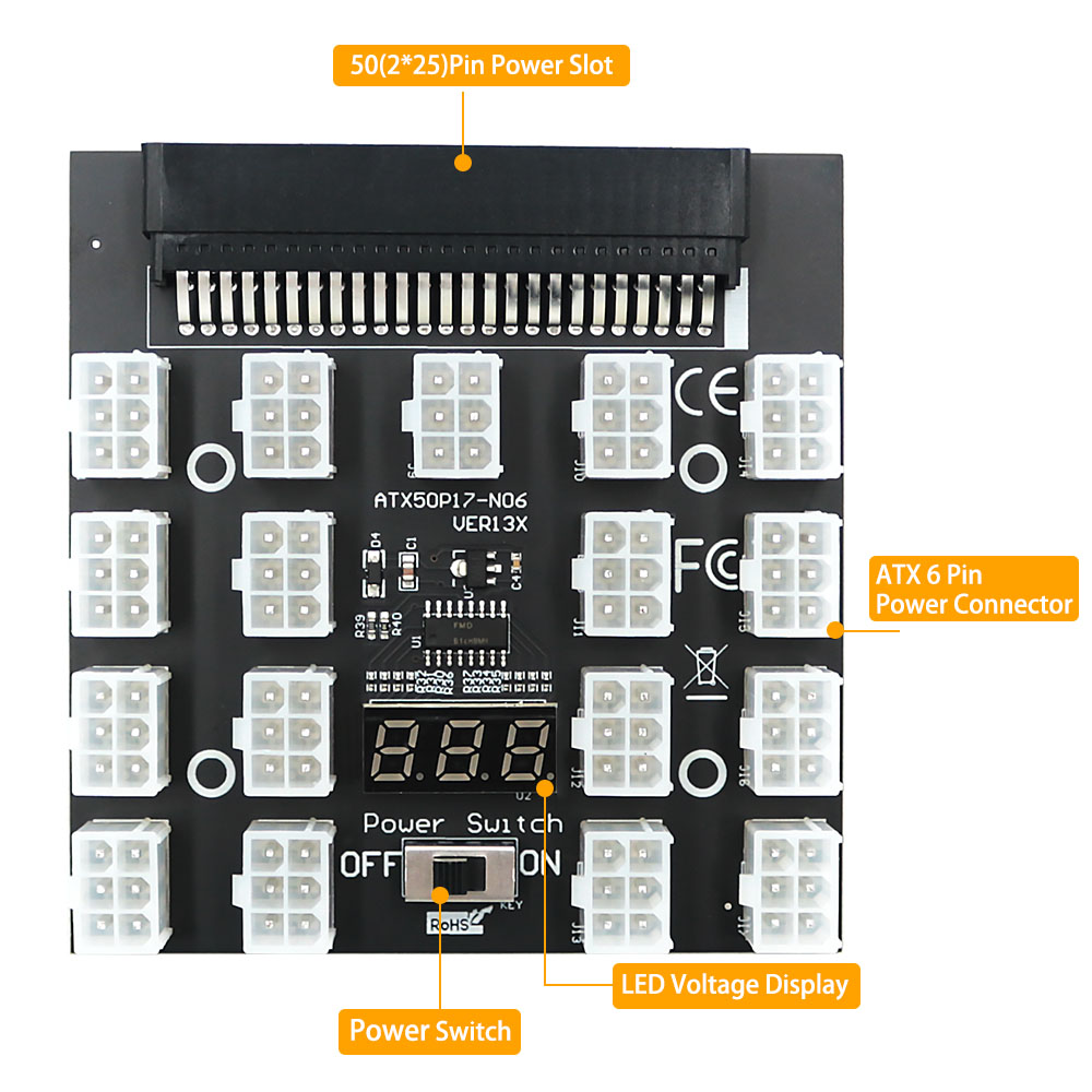 Pci-e 12vに50Pin atx 17 × 6Pin電 - 2000W Atx Mining Power Supply のレビューと価格