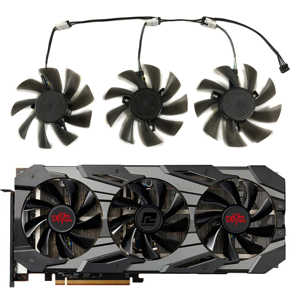 3ピース/セットdiy t129215bu、gpuクーラー、 - Rx 5700 Xt 8Gb Video Card のレビューと価格