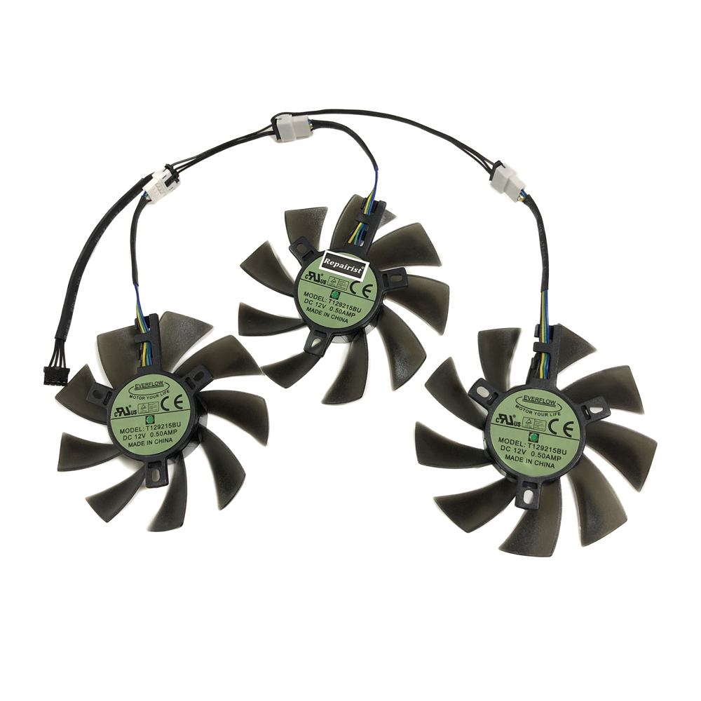 3ピース/セットdiy t129215bu、gpuクーラー、 - Rx 5700 Xt 8Gb Video Card のレビューと価格