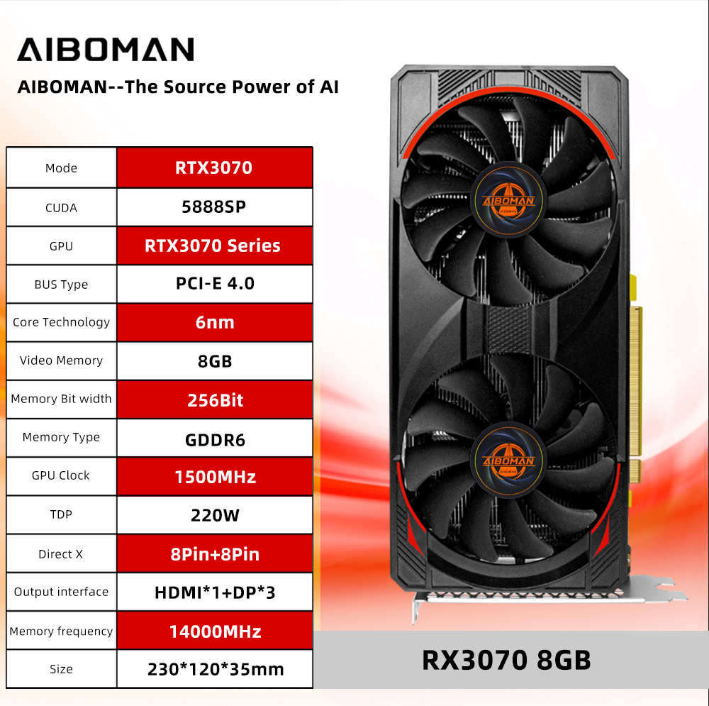 AIBOMAN コンピュータグラフィックカード RTX307 - Rtx 3070 8Gb Graphics Card のレビューと価格