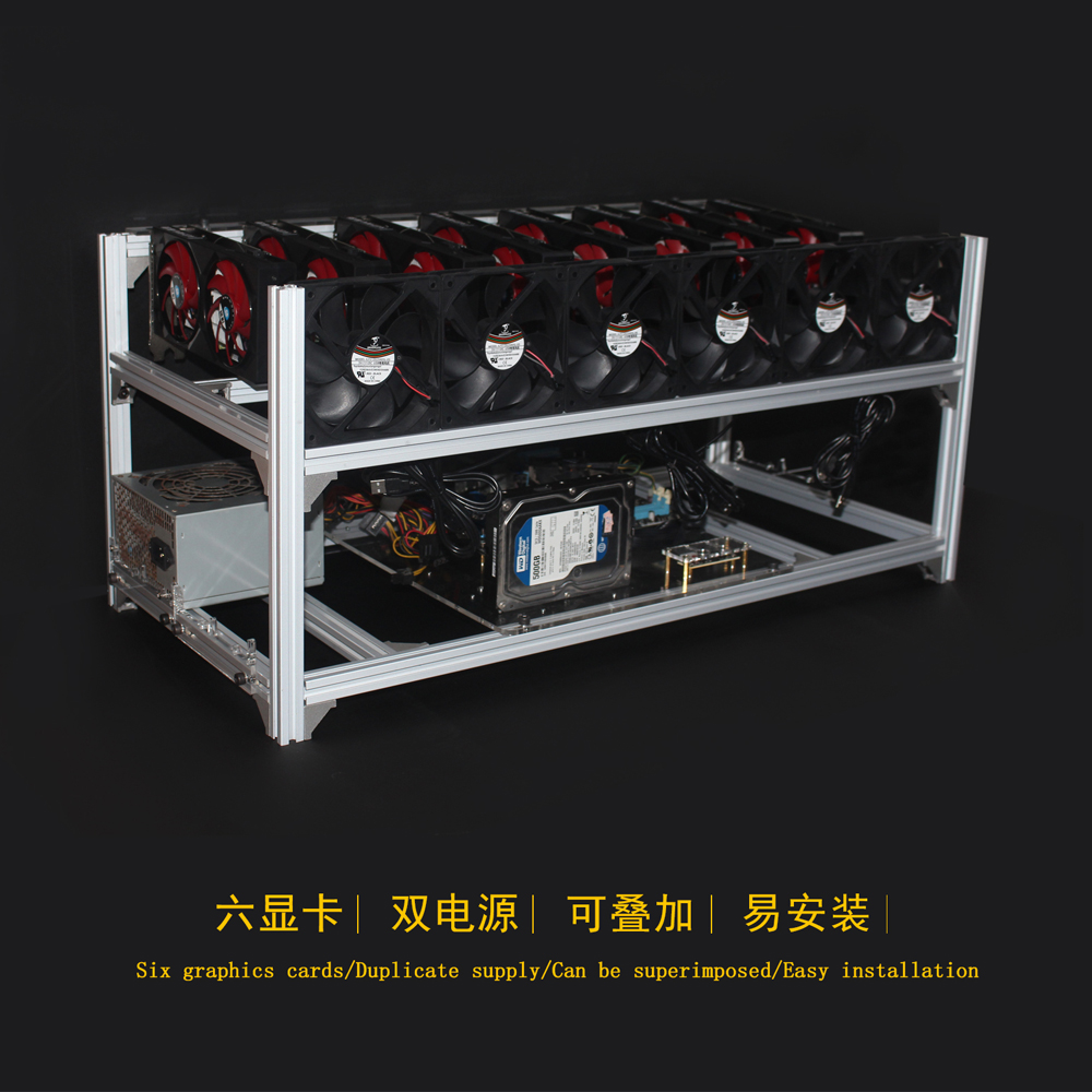 6 8 12 19 GPU マイナーマイニングリグアルミスタ - 12 Gpu Open Air Frame Case のレビューと価格