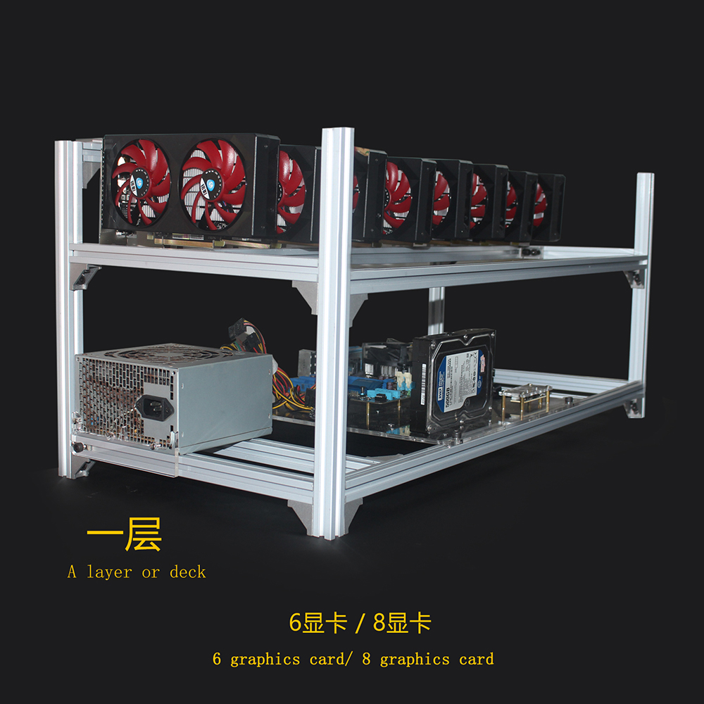 6 8 12 19 GPU マイナーマイニングリグアルミスタ - 12 Gpu Open Air Frame Case のレビューと価格