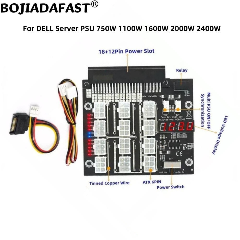 12 ポート PCIe 6Pin コネクタブレークアウトボー - 2400W Server Psu Breakout Board のレビューと価格