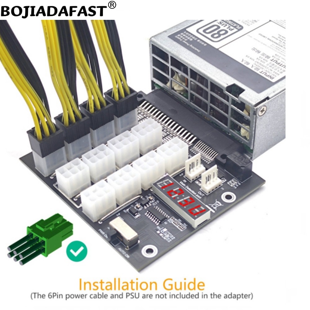 12 * PCI-E 6ピンコネクタブレイクアウトボード同期 - 2400W Server Psu Breakout Board のレビューと価格
