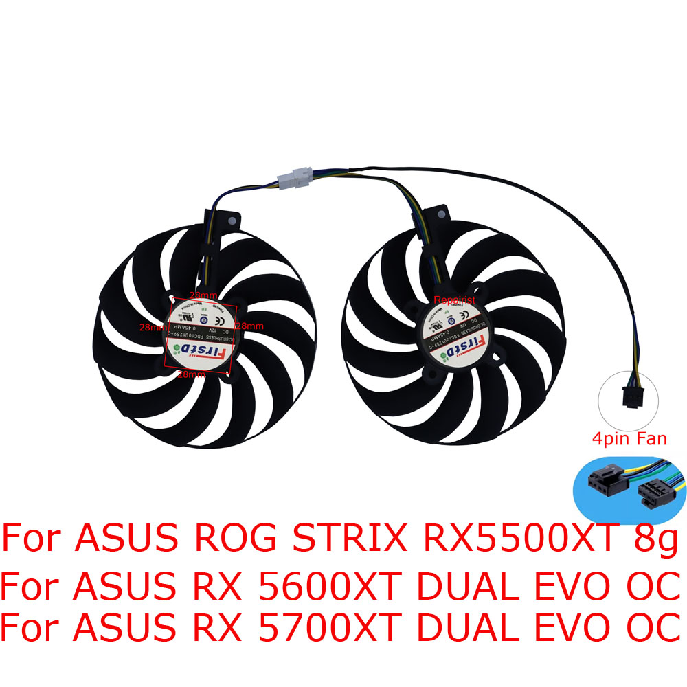 グラフィック冷却ファン,2 ピース/セット,FDC10U12 - Rx 5700 Xt 8Gb Video Card のレビューと価格