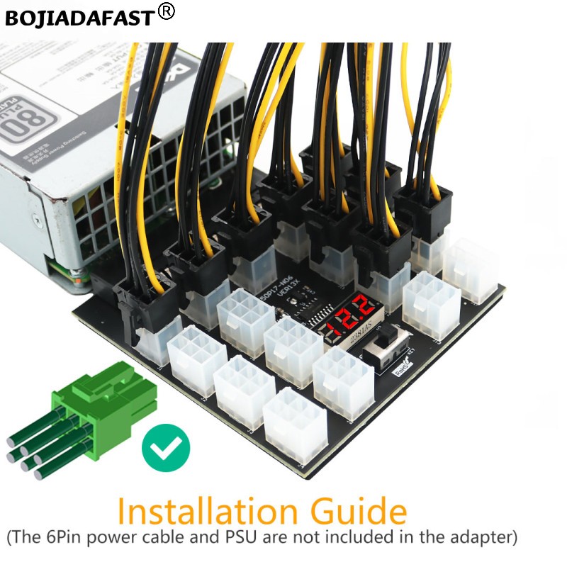17 ポート PCI-E 6Pin コネクタサーバー電源 P - 2400W Server Psu Breakout Board のレビューと価格